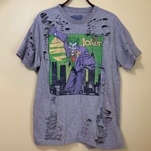 Old Navy Collectibles | DC Comics The Joker Gray Distressed Grunge T-Shirt L